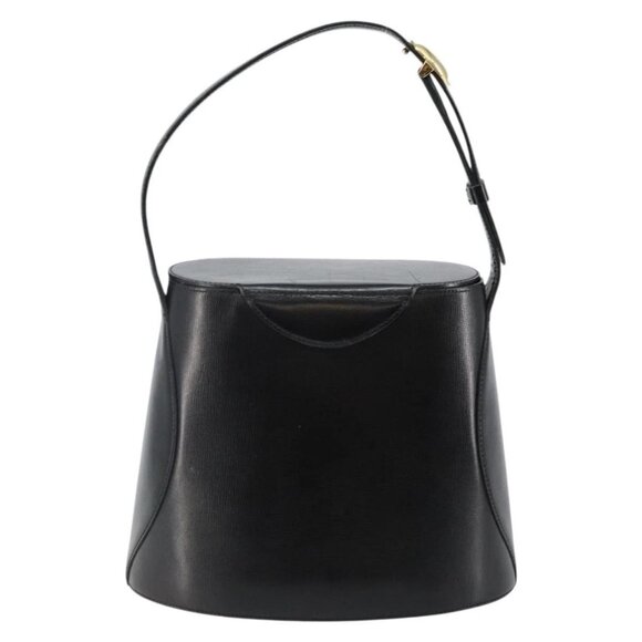 Christian Dior Hand Bag Leather Black Gold Auth BA6007 - Picture 3 of 16